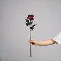 Künstliche Gothic-Rose, 52 cm, dunkle Halloween-Dekoration, realistische Kunstblume für Hochzeiten, Floristik, Grabschmuck, ganzjährige Dekoration