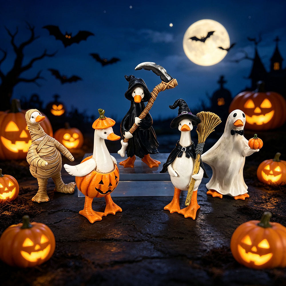 Halloween-Dekoration: Ente, Mumie, Kürbis, Schnitter, Hexe, Geist – 10 cm Tischdekoration aus Harz, für Party, Hochzeit, Geschäft, Grab
