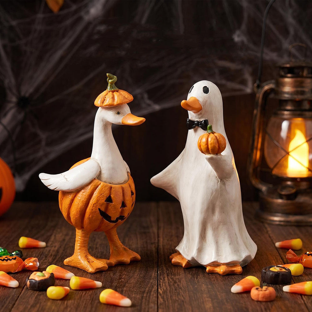 Halloween-Dekoration: Ente, Mumie, Kürbis, Schnitter, Hexe, Geist – 10 cm Tischdekoration aus Harz, für Party, Hochzeit, Geschäft, Grab