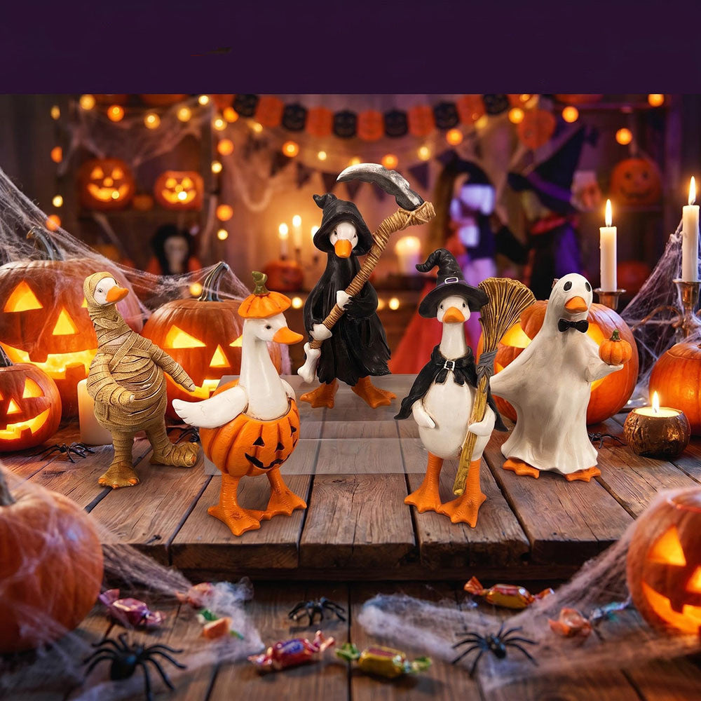 Halloween-Dekoration: Ente, Mumie, Kürbis, Schnitter, Hexe, Geist – 10 cm Tischdekoration aus Harz, für Party, Hochzeit, Geschäft, Grab
