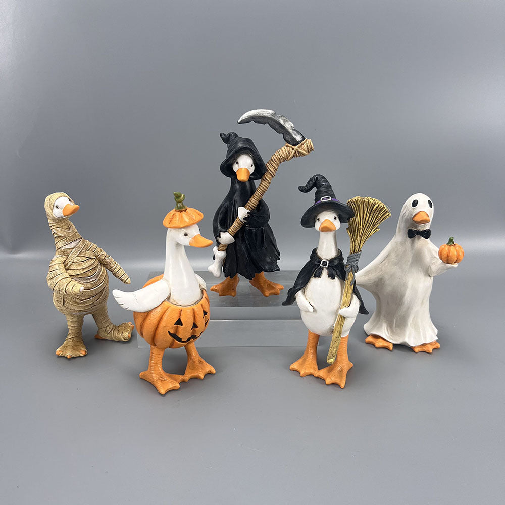 Halloween-Dekoration: Ente, Mumie, Kürbis, Schnitter, Hexe, Geist – 10 cm Tischdekoration aus Harz, für Party, Hochzeit, Geschäft, Grab