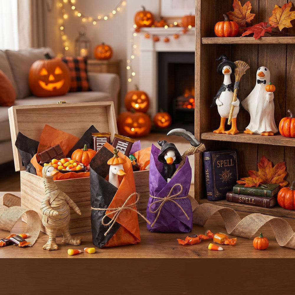 Halloween-Dekoration: Ente, Mumie, Kürbis, Schnitter, Hexe, Geist – 10 cm Tischdekoration aus Harz, für Party, Hochzeit, Geschäft, Grab