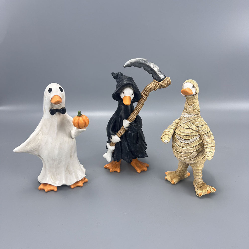 Halloween-Dekoration: Ente, Mumie, Kürbis, Schnitter, Hexe, Geist – 10 cm Tischdekoration aus Harz, für Party, Hochzeit, Geschäft, Grab