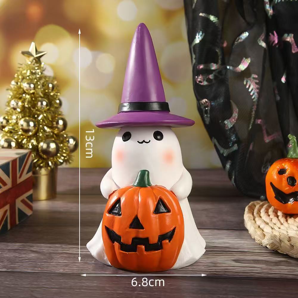 Halloween Leuchtgeist-Deko, 13 cm hoch, 6,8 cm breit, Kunststoff, für Garten, Terrasse, Innen- und Außendekoration