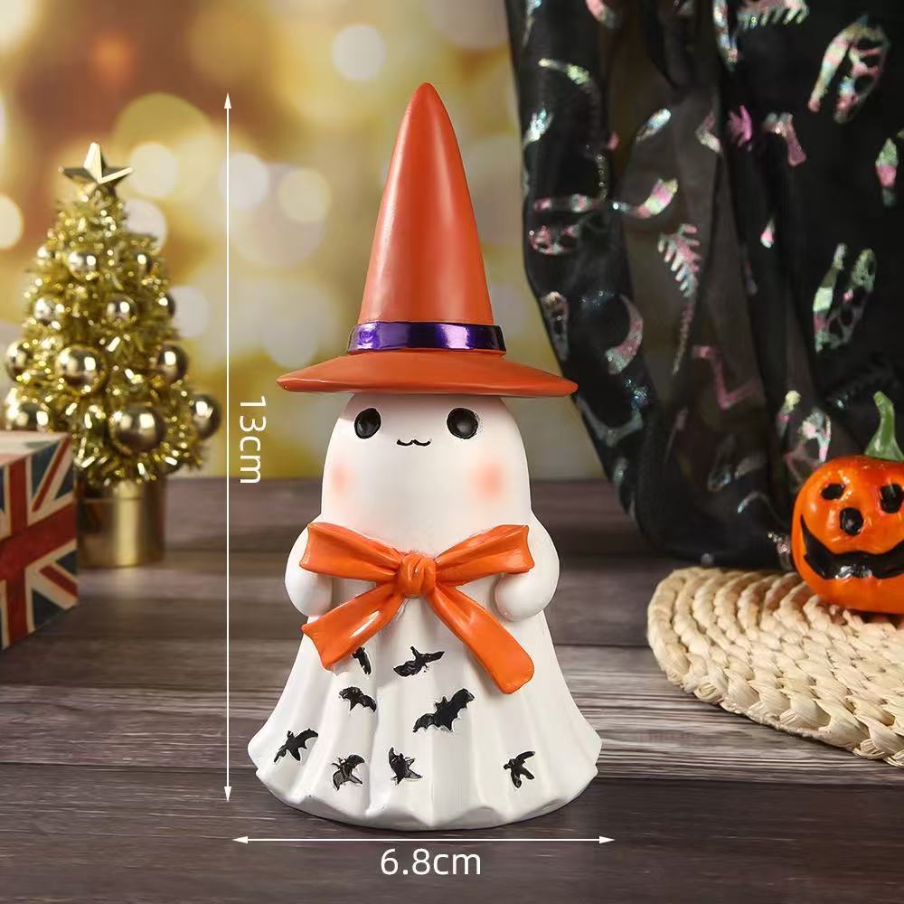 Halloween Leuchtgeist-Deko, 13 cm hoch, 6,8 cm breit, Kunststoff, für Garten, Terrasse, Innen- und Außendekoration