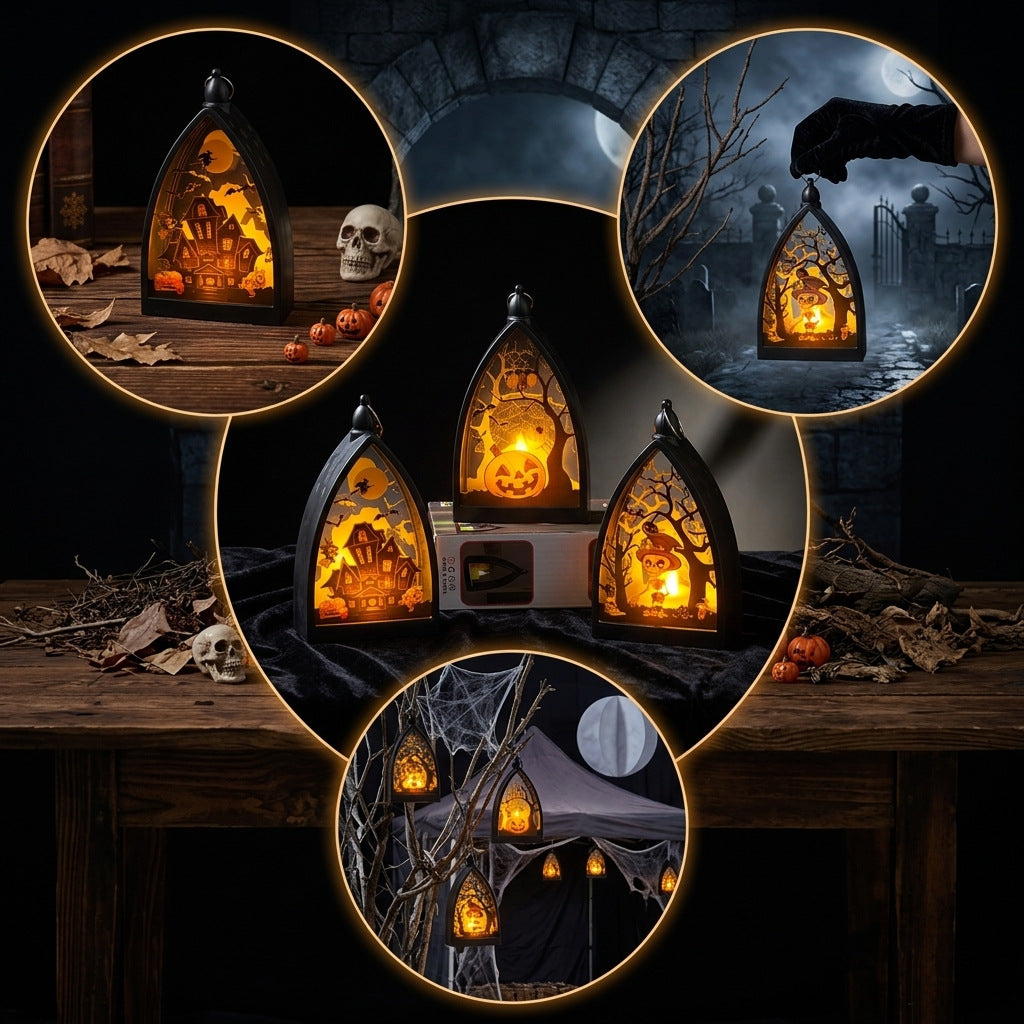 Halloween-Deko Kürbis, Geisterhaus, Skelett, 9,5 x 5 x 16 cm, realistische Kunststoff-Dekoration für Innen & Außen, Grusel-Deko für Partys, Geschäfte, Events