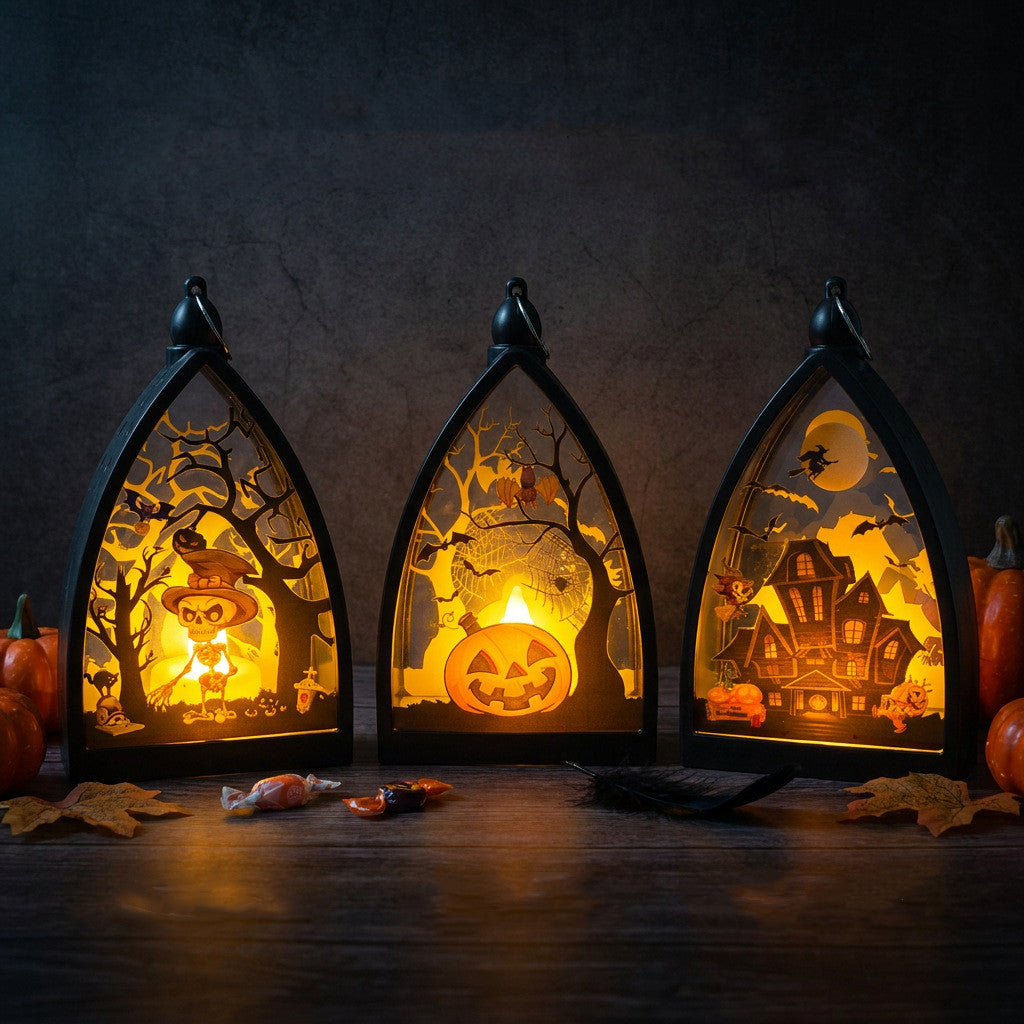Halloween-Deko Kürbis, Geisterhaus, Skelett, 9,5 x 5 x 16 cm, realistische Kunststoff-Dekoration für Innen & Außen, Grusel-Deko für Partys, Geschäfte, Events