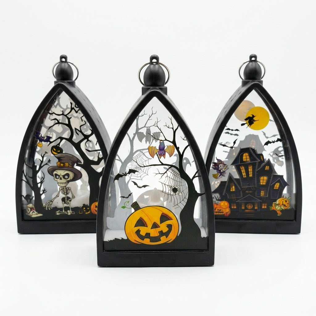 Halloween-Deko Kürbis, Geisterhaus, Skelett, 9,5 x 5 x 16 cm, realistische Kunststoff-Dekoration für Innen & Außen, Grusel-Deko für Partys, Geschäfte, Events