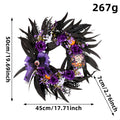 Halloween Rosenkranz aus Kunststoff, 50 cm, realistischer Trockenblumenkranz für Grusel-Deko, Türschmuck, Partydekoration, Innen- und Außenbereich