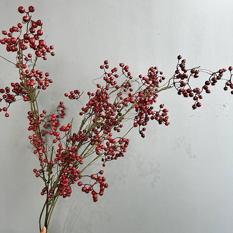 Künstliche Winterbeeren-Zweigdekoration, 110 cm, Real-Touch, für Hochzeiten, Floristik, Wohnaccessoires, Hotel-Dekoration