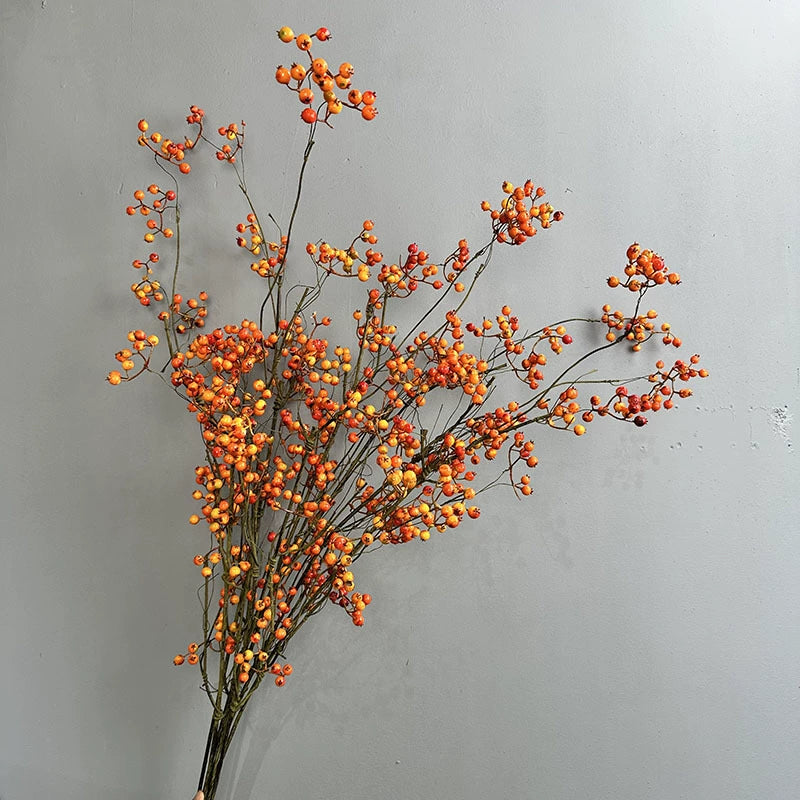 Künstliche Winterbeeren-Zweigdekoration, 110 cm, Real-Touch, für Hochzeiten, Floristik, Wohnaccessoires, Hotel-Dekoration