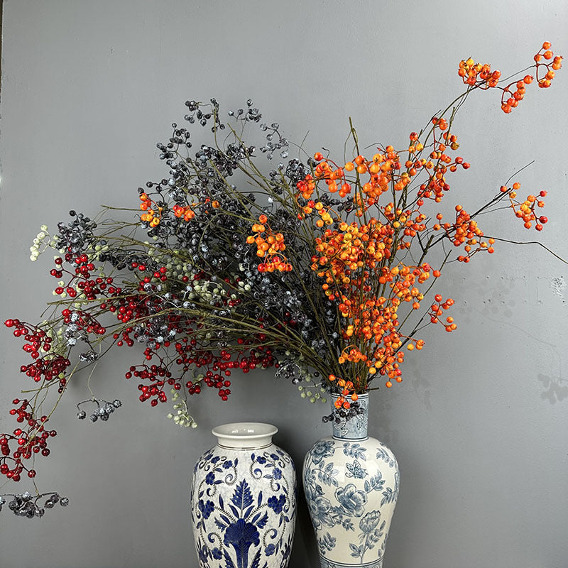 Künstliche Winterbeeren-Zweigdekoration, 110 cm, Real-Touch, für Hochzeiten, Floristik, Wohnaccessoires, Hotel-Dekoration