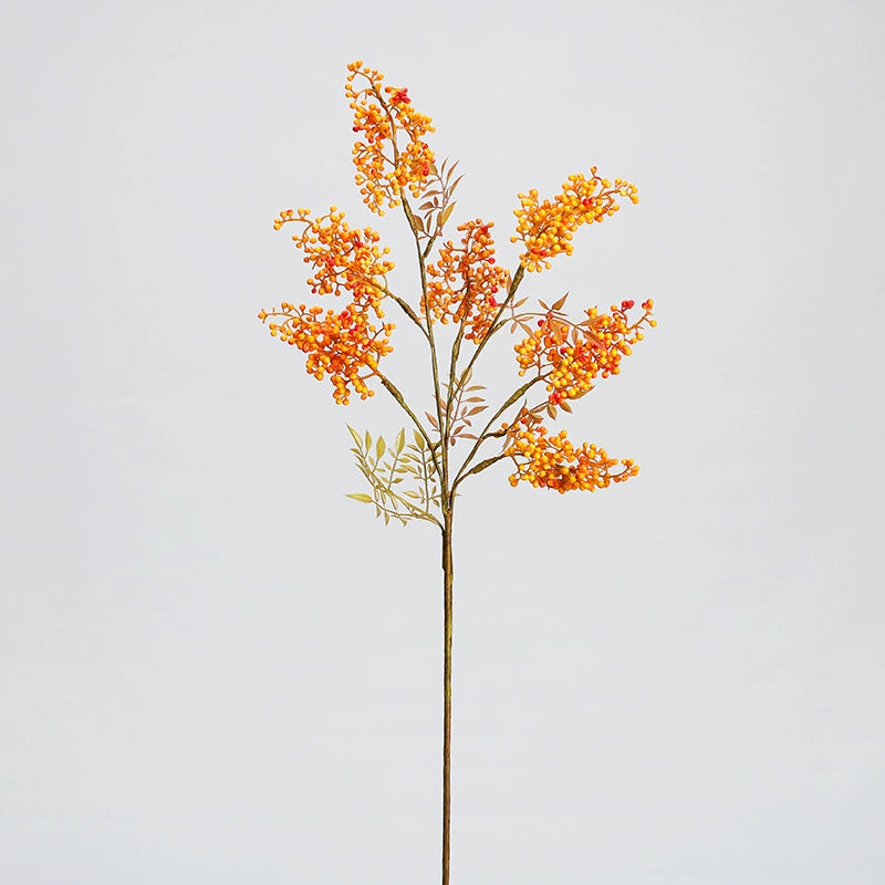 Künstliche Nandina-Blätter mit roten Beeren, 75 cm hoch, realistisch für Hochzeiten, Weihnachtsdekoration, Floristik, Innenraumgestaltung