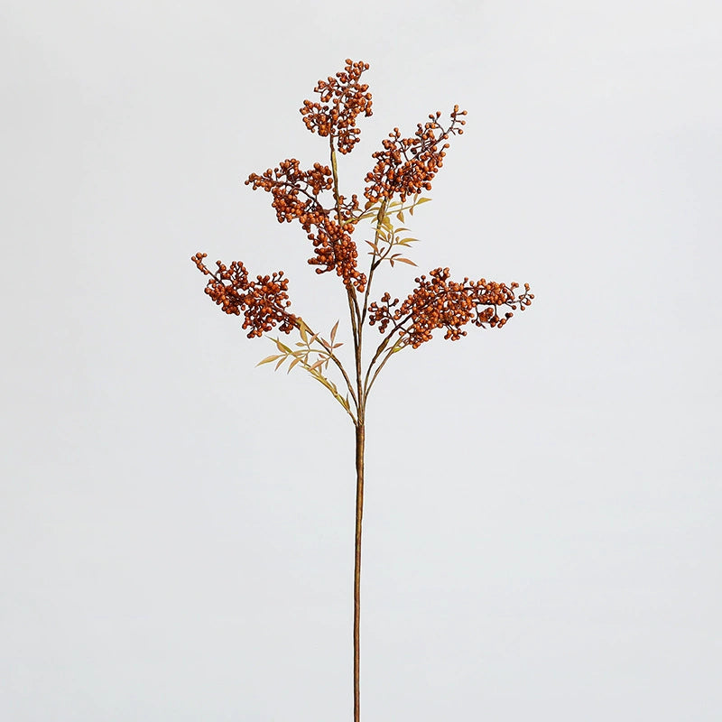 Künstliche Nandina-Blätter mit roten Beeren, 75 cm hoch, realistisch für Hochzeiten, Weihnachtsdekoration, Floristik, Innenraumgestaltung