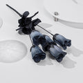 5er Set künstliche Mini-Rosen, 40 cm lang, Seide, dunkle Farben, Halloween-Deko, Goth-Stil, Hochzeit, Event-Dekoration