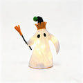 Halloween LED-Geister-Deko mit Besen, 27 cm lang, Kunststoff, für Innen- und Außendekoration, Party, Festdekoration
