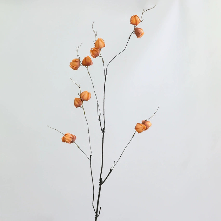 Künstliche Laternenfrucht-Zweige, 98 cm, Real-Touch, Vintage-Dekoration für Hochzeit, Geschäft, Zuhause, Blumenarrangement