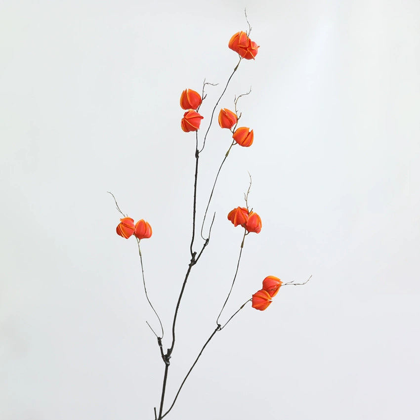 Künstliche Laternenfrucht-Zweige, 98 cm, Real-Touch, Vintage-Dekoration für Hochzeit, Geschäft, Zuhause, Blumenarrangement
