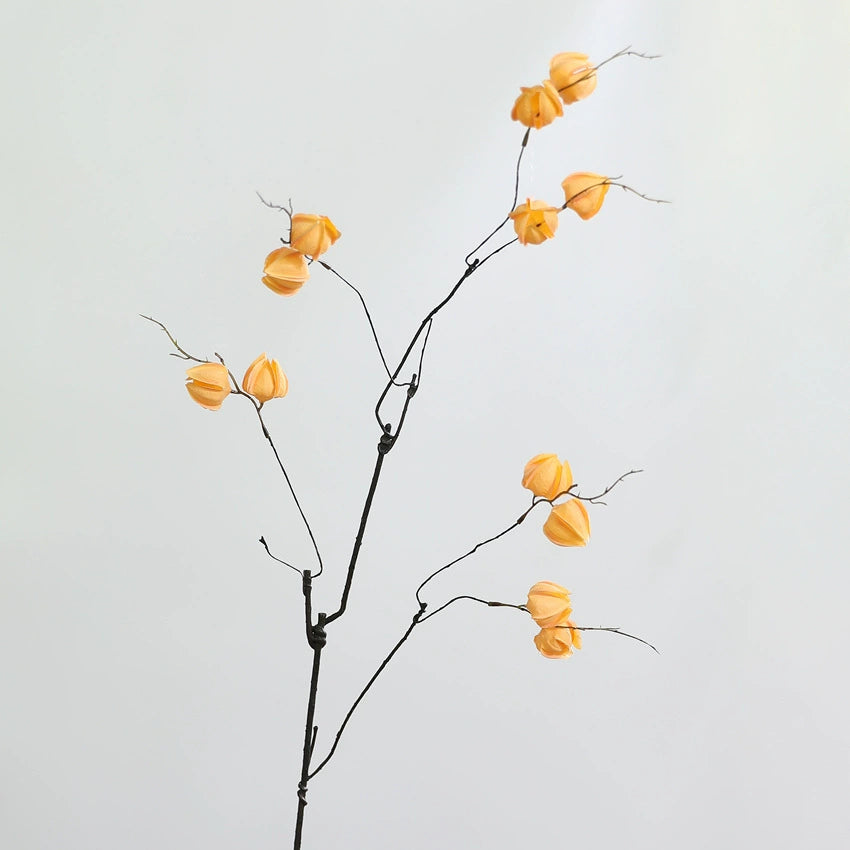Künstliche Laternenfrucht-Zweige, 98 cm, Real-Touch, Vintage-Dekoration für Hochzeit, Geschäft, Zuhause, Blumenarrangement