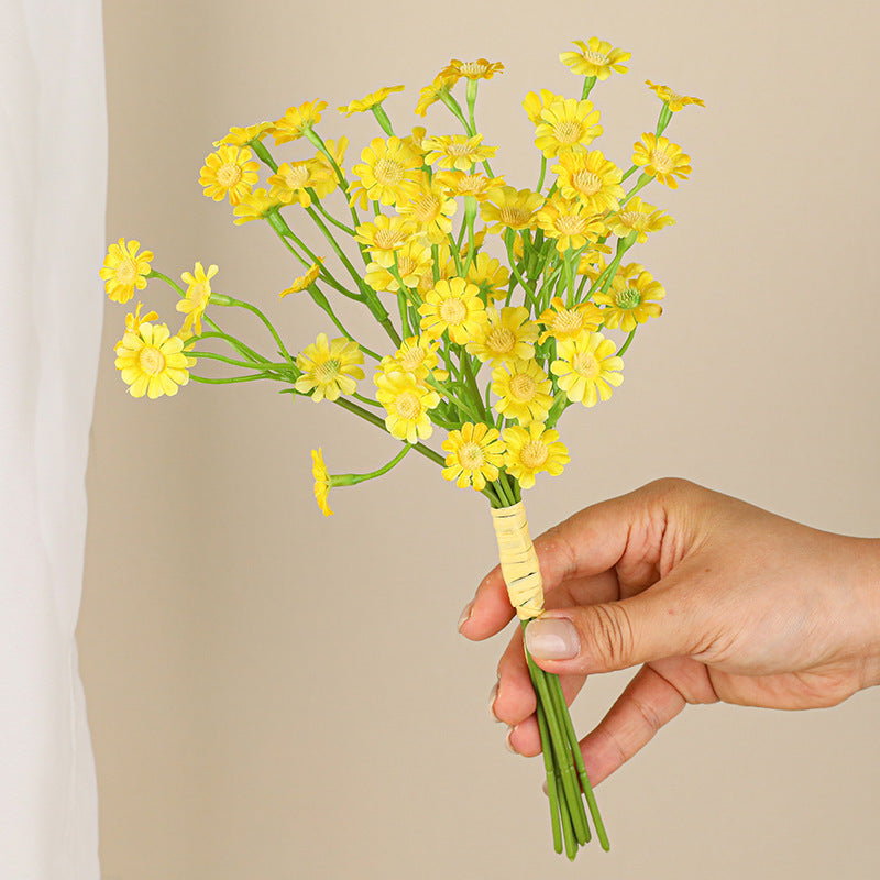 Künstliche Gänseblümchen Handstrauß, 27 cm, Real-Touch, Weiß, für Hochzeiten, Dekoration, Floristik, Innenbereich