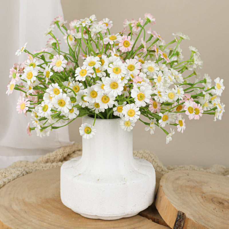 Künstliche Gänseblümchen Handstrauß, 27 cm, Real-Touch, Weiß, für Hochzeiten, Dekoration, Floristik, Innenbereich