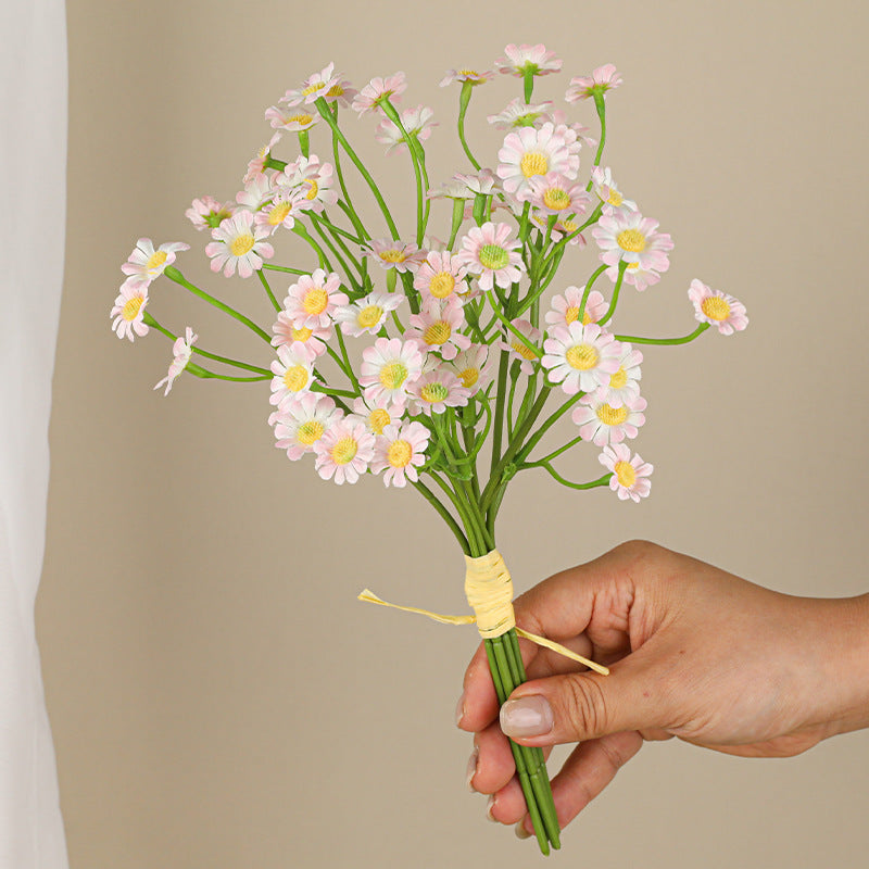 Künstliche Gänseblümchen Handstrauß, 27 cm, Real-Touch, Weiß, für Hochzeiten, Dekoration, Floristik, Innenbereich