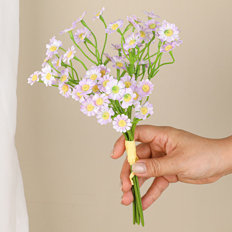 Künstliche Gänseblümchen Handstrauß, 27 cm, Real-Touch, Weiß, für Hochzeiten, Dekoration, Floristik, Innenbereich
