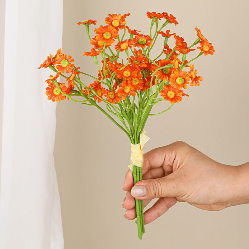 Künstliche Gänseblümchen Handstrauß, 27 cm, Real-Touch, Weiß, für Hochzeiten, Dekoration, Floristik, Innenbereich