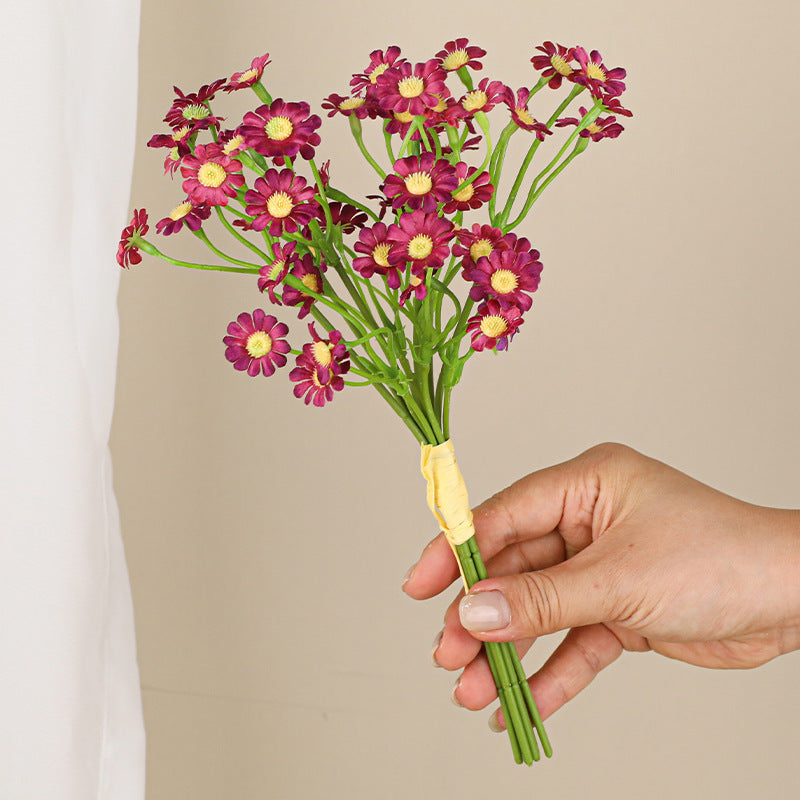 Künstliche Gänseblümchen Handstrauß, 27 cm, Real-Touch, Weiß, für Hochzeiten, Dekoration, Floristik, Innenbereich