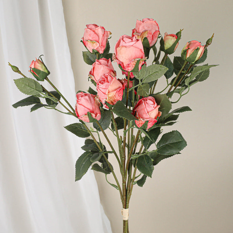 Künstliche Angola-Rosen, 26 cm, Seidenblumen, Vintage-Look, Real-Touch, für Hochzeiten, Home-Deko, Events, Floristik