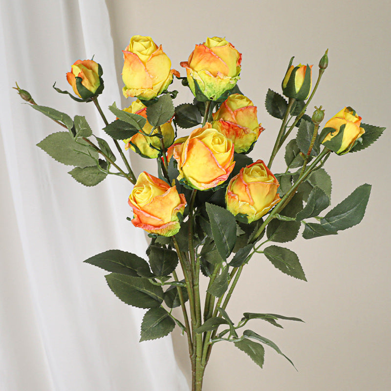Künstliche Angola-Rosen, 26 cm, Seidenblumen, Vintage-Look, Real-Touch, für Hochzeiten, Home-Deko, Events, Floristik