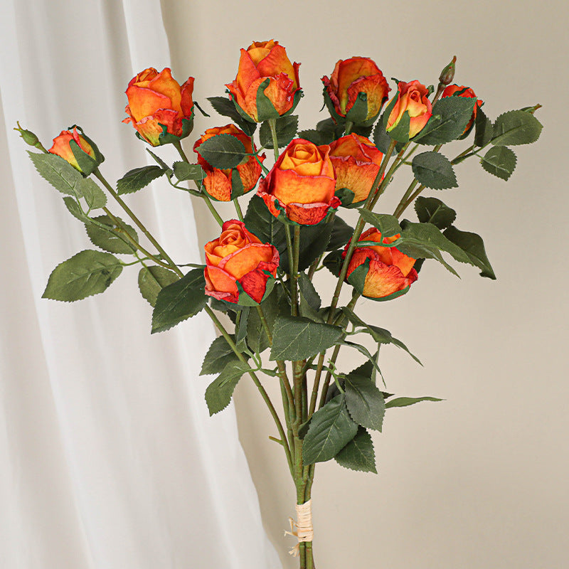 Künstliche Angola-Rosen, 26 cm, Seidenblumen, Vintage-Look, Real-Touch, für Hochzeiten, Home-Deko, Events, Floristik