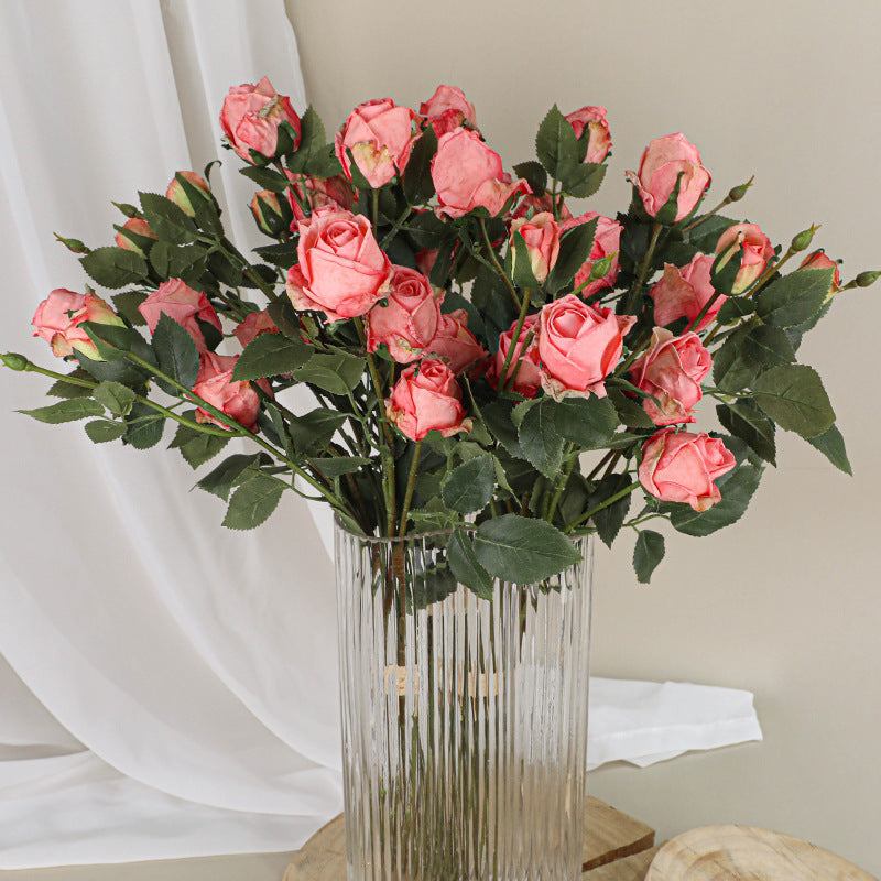 Künstliche Angola-Rosen, 26 cm, Seidenblumen, Vintage-Look, Real-Touch, für Hochzeiten, Home-Deko, Events, Floristik