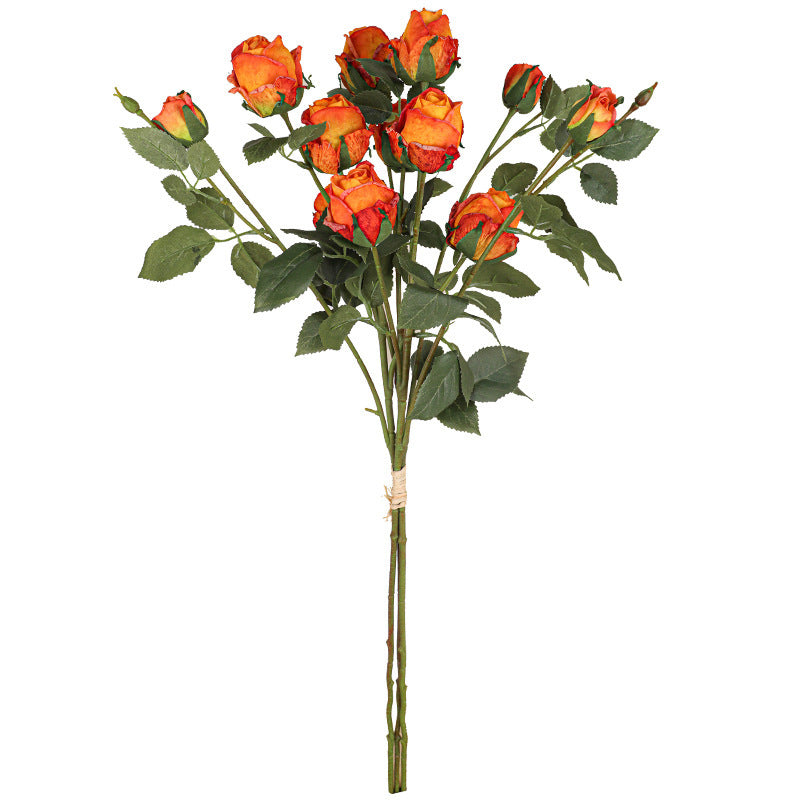 Künstliche Angola-Rosen, 26 cm, Seidenblumen, Vintage-Look, Real-Touch, für Hochzeiten, Home-Deko, Events, Floristik