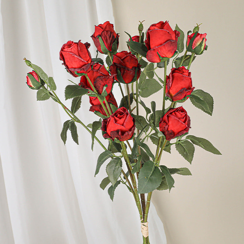 Künstliche Angola-Rosen, 26 cm, Seidenblumen, Vintage-Look, Real-Touch, für Hochzeiten, Home-Deko, Events, Floristik