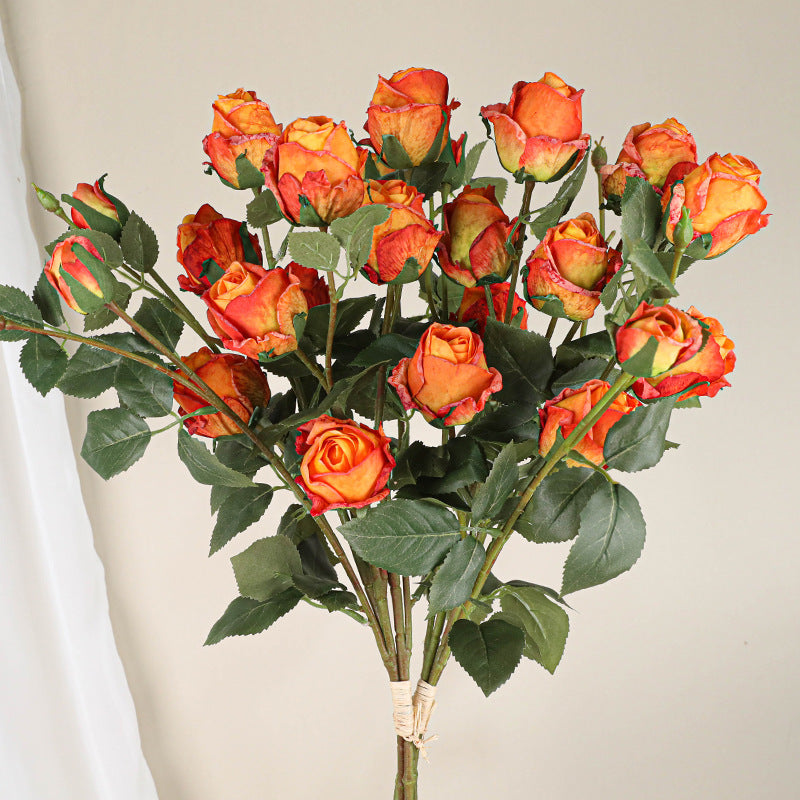 Künstliche Angola-Rosen, 26 cm, Seidenblumen, Vintage-Look, Real-Touch, für Hochzeiten, Home-Deko, Events, Floristik