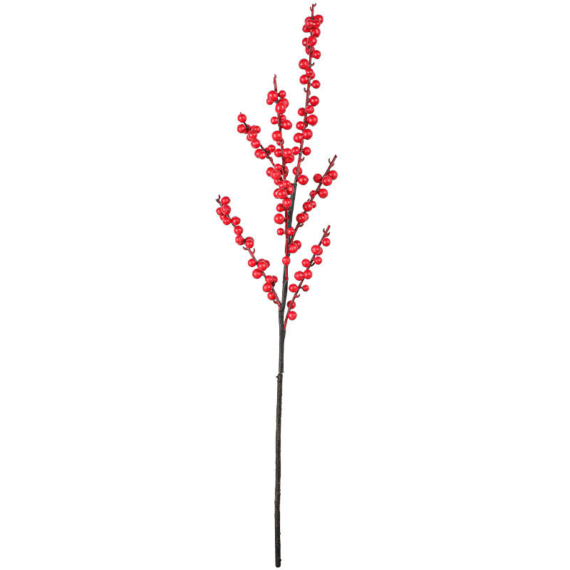 Künstliche Stechpalmenzweige mit roten Beeren, 72 cm lang, Winter-Dekoration, Hochzeitsfloristik, Grabschmuck, ganzjähriger Wohnaccessoire