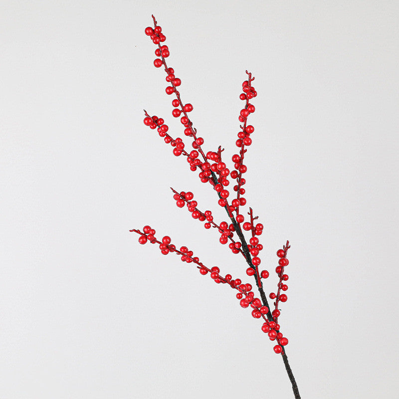Künstliche Stechpalmenzweige mit roten Beeren, 72 cm lang, Winter-Dekoration, Hochzeitsfloristik, Grabschmuck, ganzjähriger Wohnaccessoire