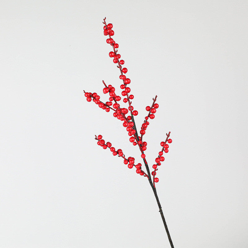 Künstliche Stechpalmenzweige mit roten Beeren, 72 cm lang, Winter-Dekoration, Hochzeitsfloristik, Grabschmuck, ganzjähriger Wohnaccessoire