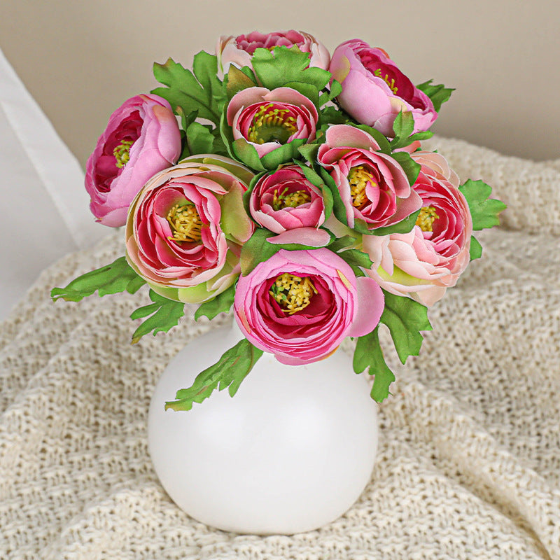 6er Set künstliche Rosen, 25 cm lang, hochwertige Seidenblumen, realistisches Design für Hochzeiten, Dekoration, Floristik, Innenraumgestaltung