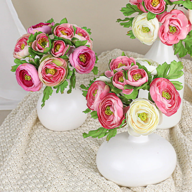 6er Set künstliche Rosen, 25 cm lang, hochwertige Seidenblumen, realistisches Design für Hochzeiten, Dekoration, Floristik, Innenraumgestaltung
