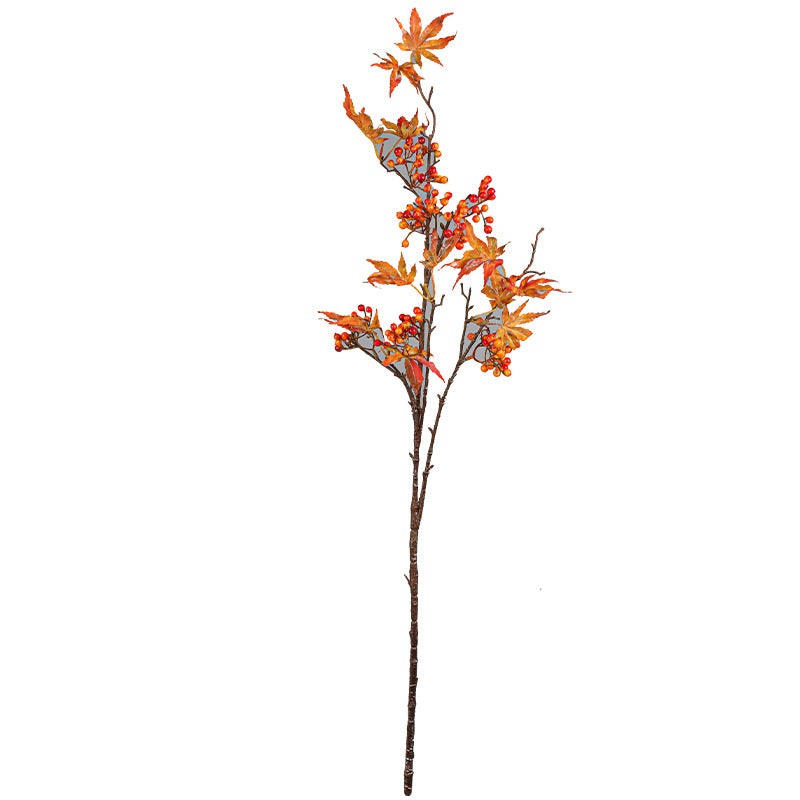 Künstliche Pflanzendeko: Zweige mit Lila Beeren & Ahornblättern, 95 cm, Real-Touch, für Vasen, Hochzeiten, Dekoration, ganzjährig