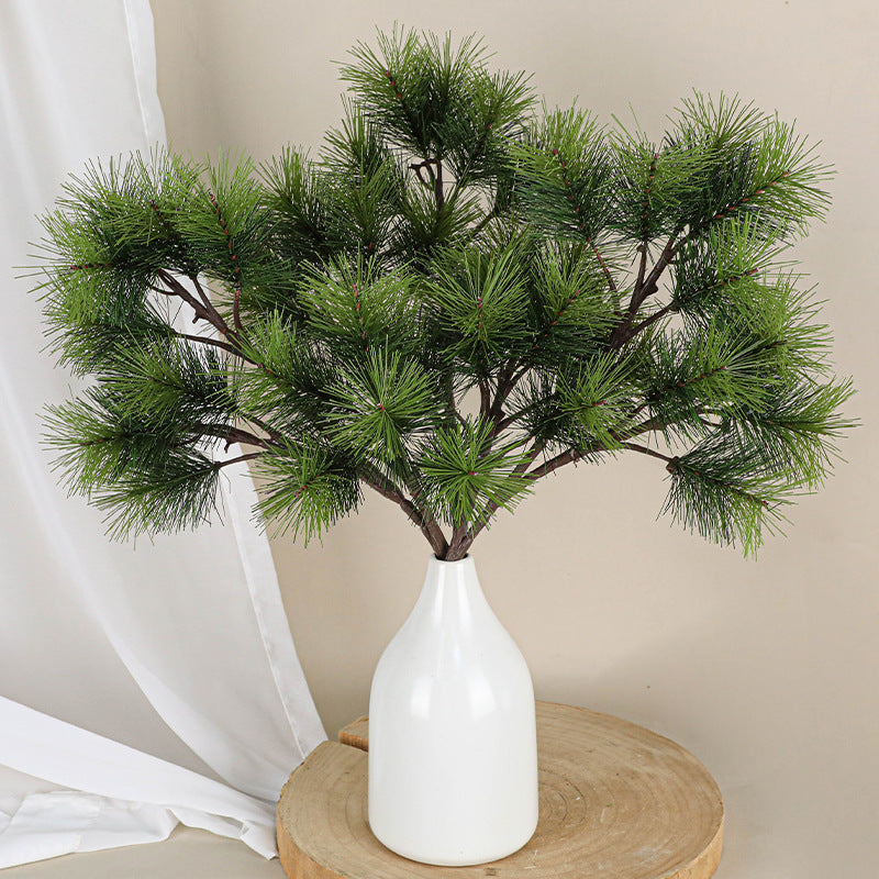 15Verzweigungen Set künstliche Rollkieferzweige, 45 cm lang, echt aussehende Kunstpflanzen für Blumenarrangements, Hochzeiten, Dekoration, Fotografie