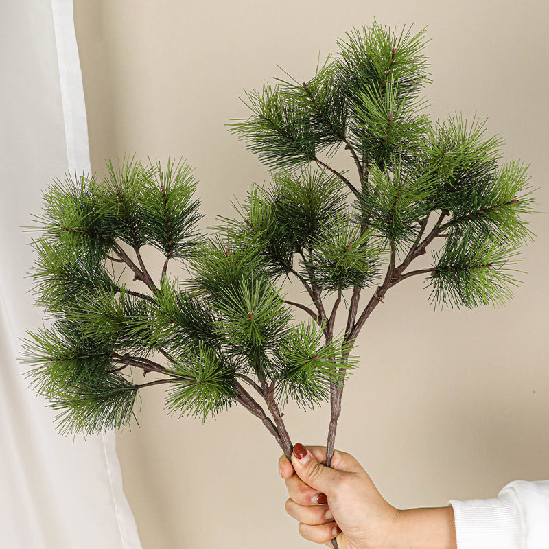 15Verzweigungen Set künstliche Rollkieferzweige, 45 cm lang, echt aussehende Kunstpflanzen für Blumenarrangements, Hochzeiten, Dekoration, Fotografie