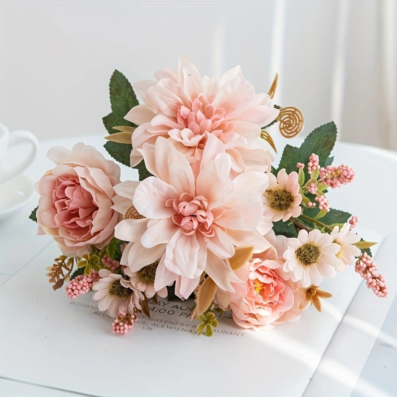 Künstliche Dahlie Einzelstiel 31 cm, Real-Touch, Hochzeitsdekoration, Wohnaccessoire, Herbstdekoration, Grabschmuck, langlebig