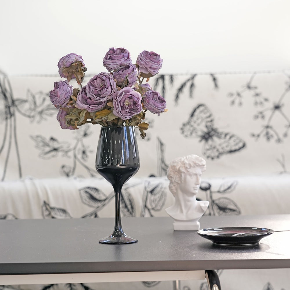 2er Set künstliche Rosen (Hagebuttenrose), 32 cm lang, 6 cm Blüten, realistisch für Hochzeit, Hotel, Wohnkultur, ganzjährige Dekoration
