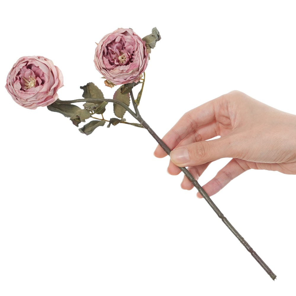 2er Set künstliche Rosen (Hagebuttenrose), 32 cm lang, 6 cm Blüten, realistisch für Hochzeit, Hotel, Wohnkultur, ganzjährige Dekoration