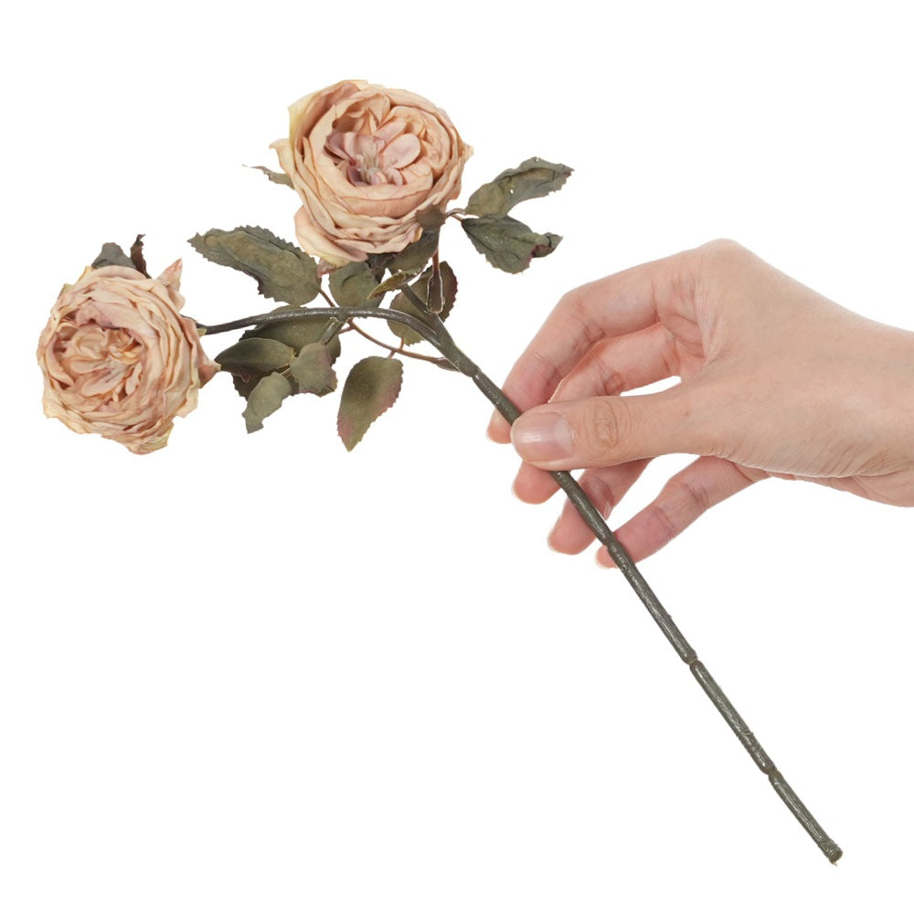 2er Set künstliche Rosen (Hagebuttenrose), 32 cm lang, 6 cm Blüten, realistisch für Hochzeit, Hotel, Wohnkultur, ganzjährige Dekoration