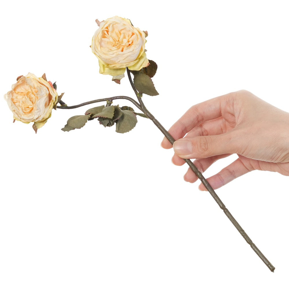 2er Set künstliche Rosen (Hagebuttenrose), 32 cm lang, 6 cm Blüten, realistisch für Hochzeit, Hotel, Wohnkultur, ganzjährige Dekoration