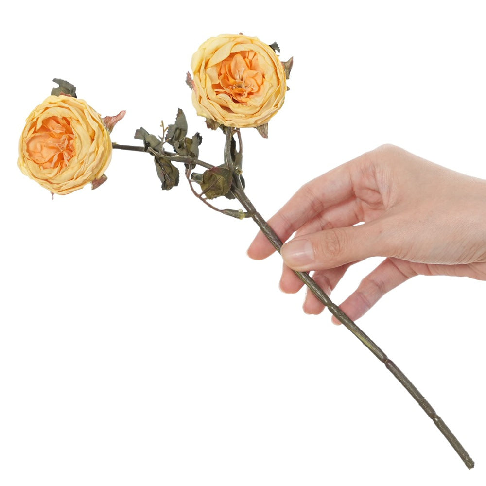 2er Set künstliche Rosen (Hagebuttenrose), 32 cm lang, 6 cm Blüten, realistisch für Hochzeit, Hotel, Wohnkultur, ganzjährige Dekoration